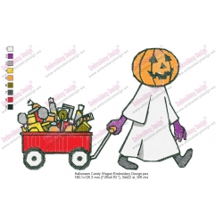 Halloween Candy Wagon Embroidery Design